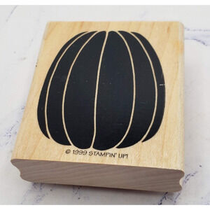 Stampin up Tall Pumpkin Squash Gourd Wood Mounted Rubber Stamp